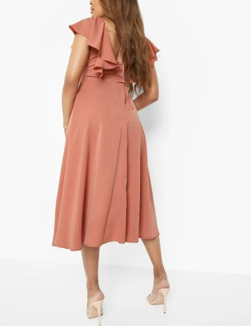 Rochie medie Boohoo maternity, roz pudra