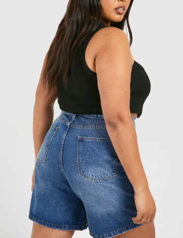 Pantaloni scurti Boohoo Plus Size, albastru