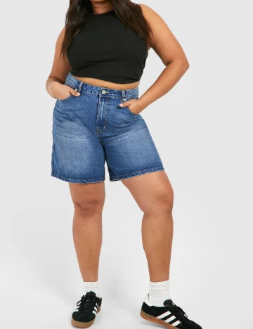 Pantaloni scurti Boohoo Plus Size, albastru
