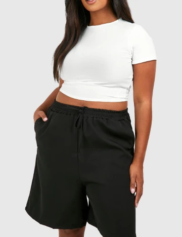 Pantaloni scurti Boohoo Plus Size, negru