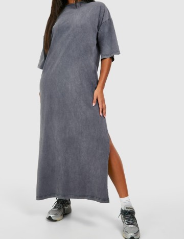 Rochie lunga Boohoo, gri petrol