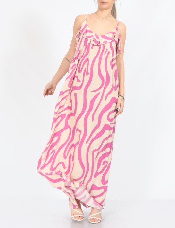 Rochie lunga Jacqueline de Yong, crem/roz