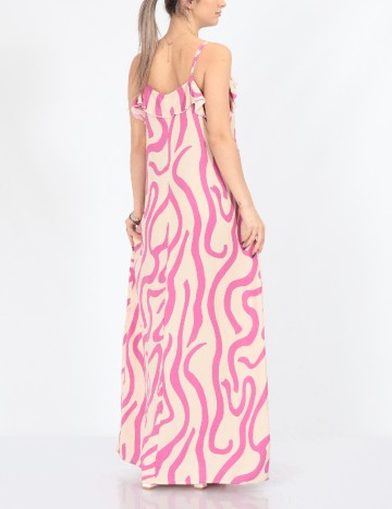 Rochie lunga Jacqueline de Yong, crem/roz
