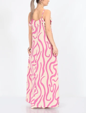 Rochie lunga Jacqueline de Yong, crem/roz