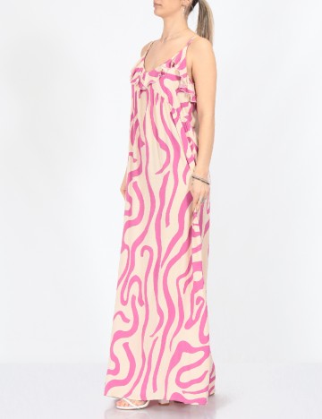 Rochie lunga Jacqueline de Yong, crem/roz