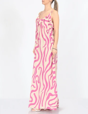 Rochie lunga Jacqueline de Yong, crem/roz