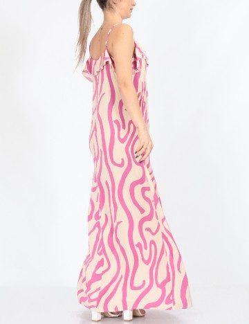 Rochie lunga Jacqueline de Yong, crem/roz