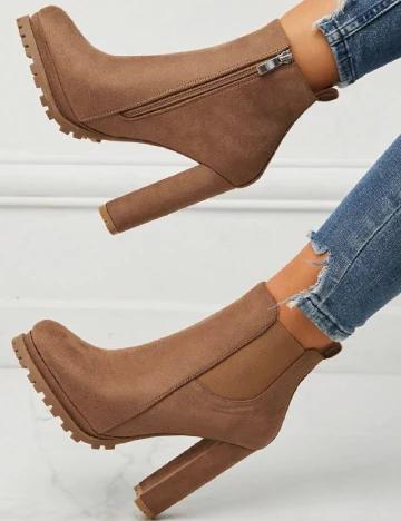 Botine SHEIN, maro