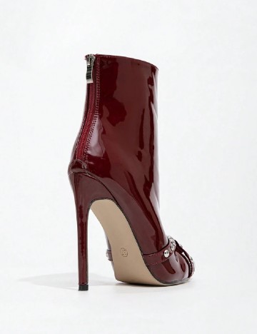 Botine SHEIN, burgundy