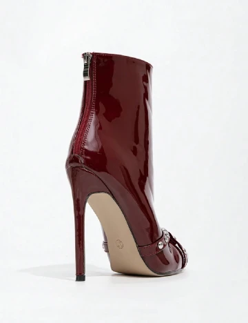 Botine SHEIN, burgundy