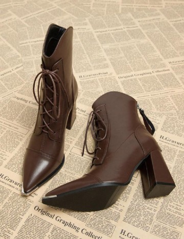 Botine SHEIN, maro