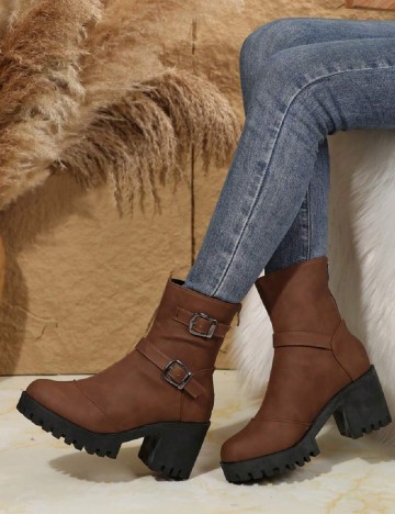 
						Botine SHEIN, maro