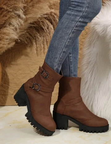 Botine SHEIN, maro