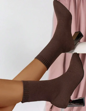 Botine SHEIN, maro