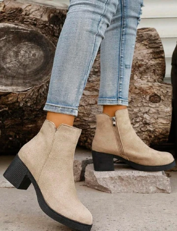 Botine SHEIN, crem