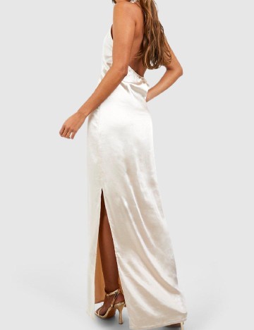 Rochie lunga Boohoo, crem