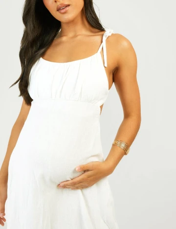 Rochie lunga Boohoo maternity, ecru