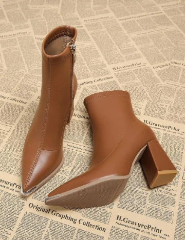 Botine SHEIN, maro Maro