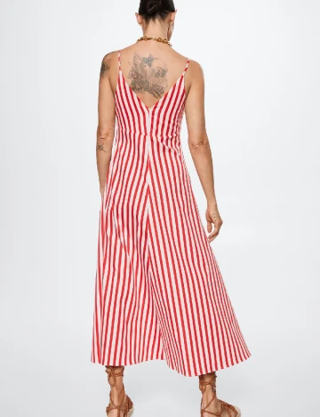 Rochie medie Mango, rosu/alb