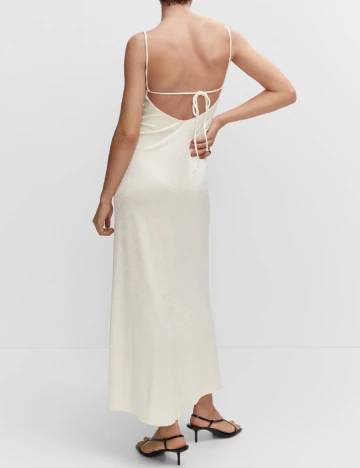 Rochie lunga Mango, ecru Alb