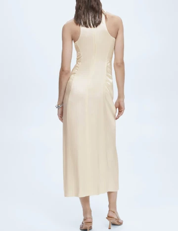 Rochie medie Mango, crem Crem