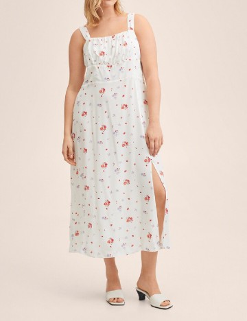 Rochie medie Mango Violeta, alb
