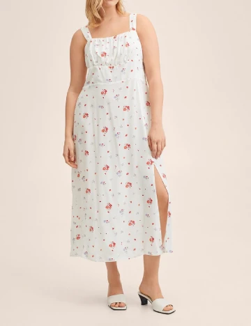 Rochie medie Mango Violeta, alb