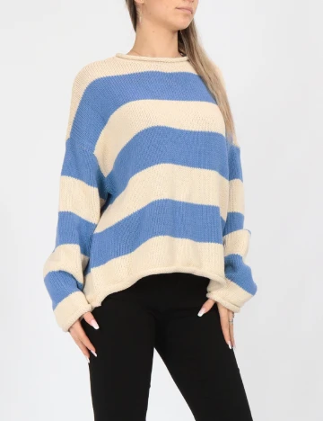 Pulover Vero Moda, alb/albastru