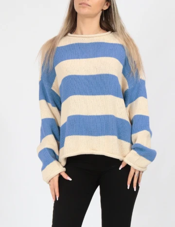Pulover Vero Moda, alb/albastru