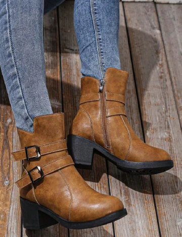 Botine SHEIN, maro
