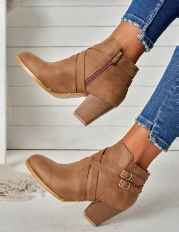 Botine SHEIN, maro
