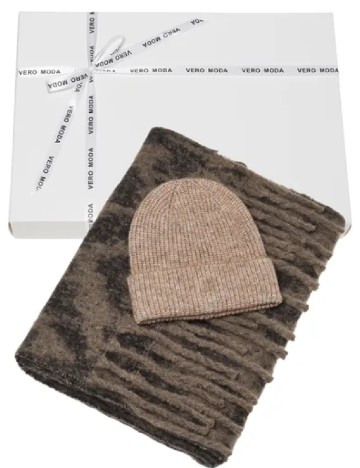 
						Set caciula si fular Vero Moda, maro