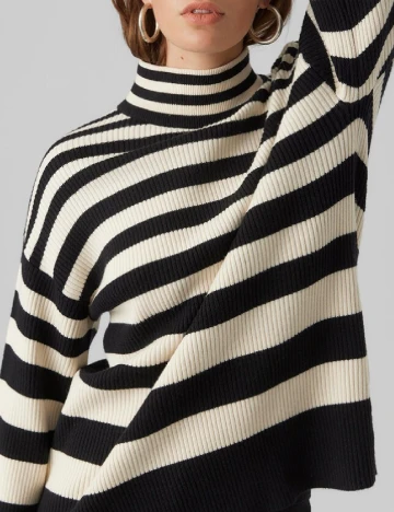 Pulover Vero Moda, alb/negru