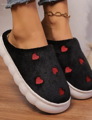 
						Papuci de Casa SHEIN, negru