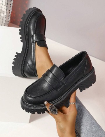 
						Mocasini SHEIN, negru