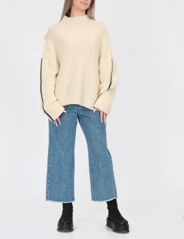Pulover Oversize Noisy May, crem