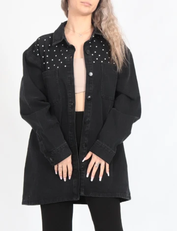 Jacheta Oversize Noisy May, negru