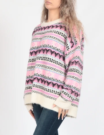 Pulover Vero Moda, alb/roz