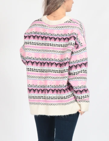 Pulover Vero Moda, alb/roz