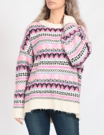 Pulover Vero Moda, alb/roz