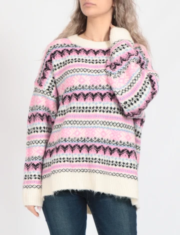Pulover Vero Moda, alb/roz