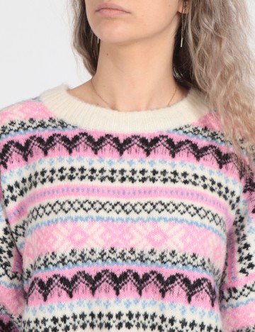 Pulover Vero Moda, alb/roz