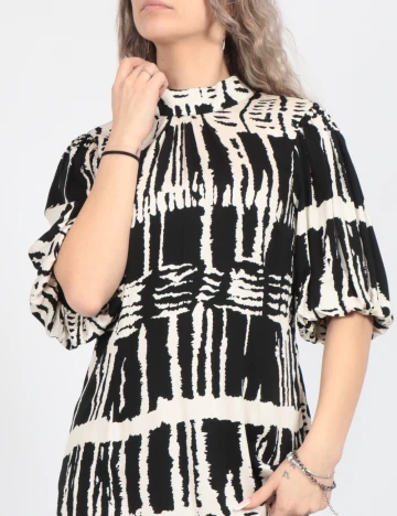 Rochie medie Vero Moda, alb/negru