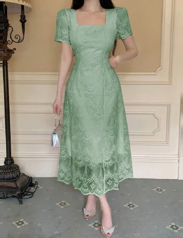 Rochie medie Dazy, verde