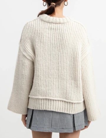 Pulover Oversize Vero Moda, ecru