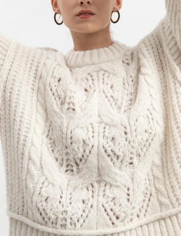 Pulover Oversize Vero Moda, ecru