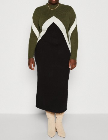 
						Rochie medie Vero Moda Curve, negru/verde