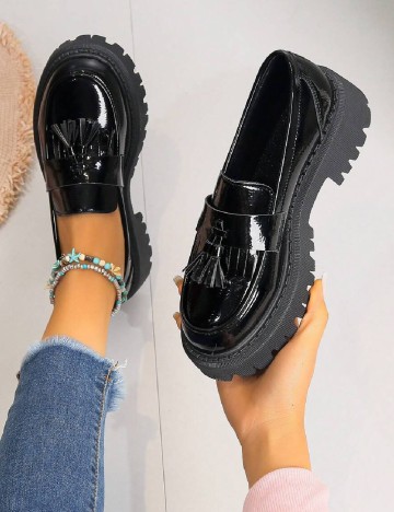 
						Mocasini SHEIN, negru