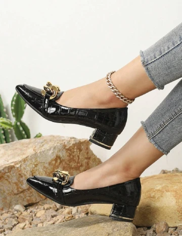 Mocasini SHEIN, negru Negru