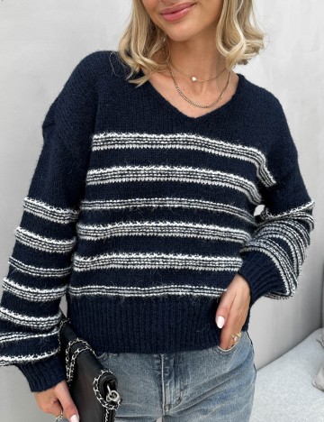 
						Pulover Vero Moda, bleumarin inchis